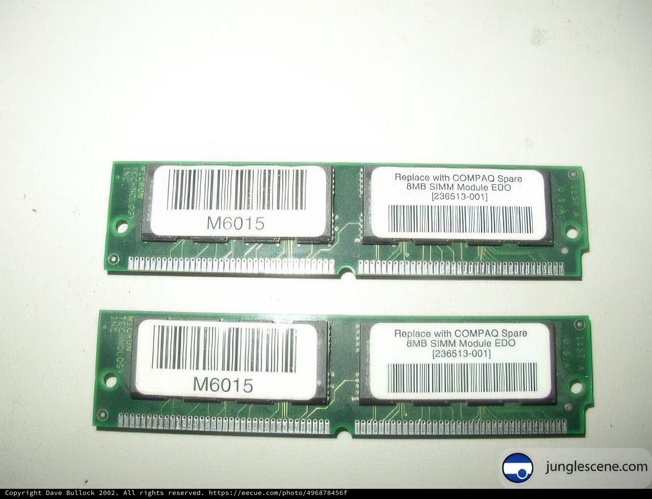Computer RAM Memory Modules with Bar Codes