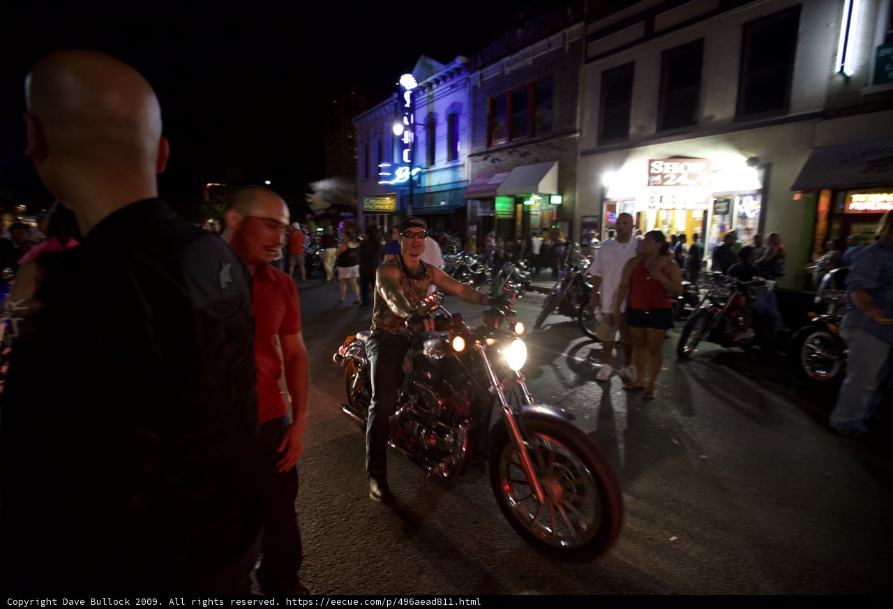 Riding through Austin at Night