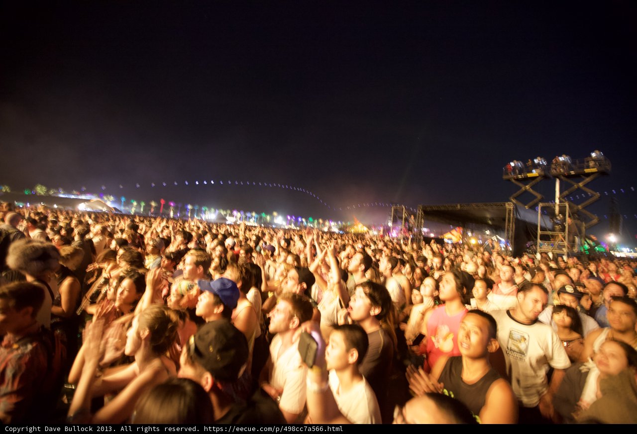 Nighttime Concert Crowd