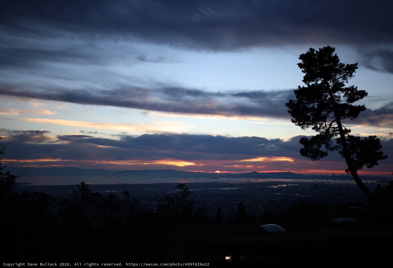Dramatic Sunset Over San Francisco Bay Area