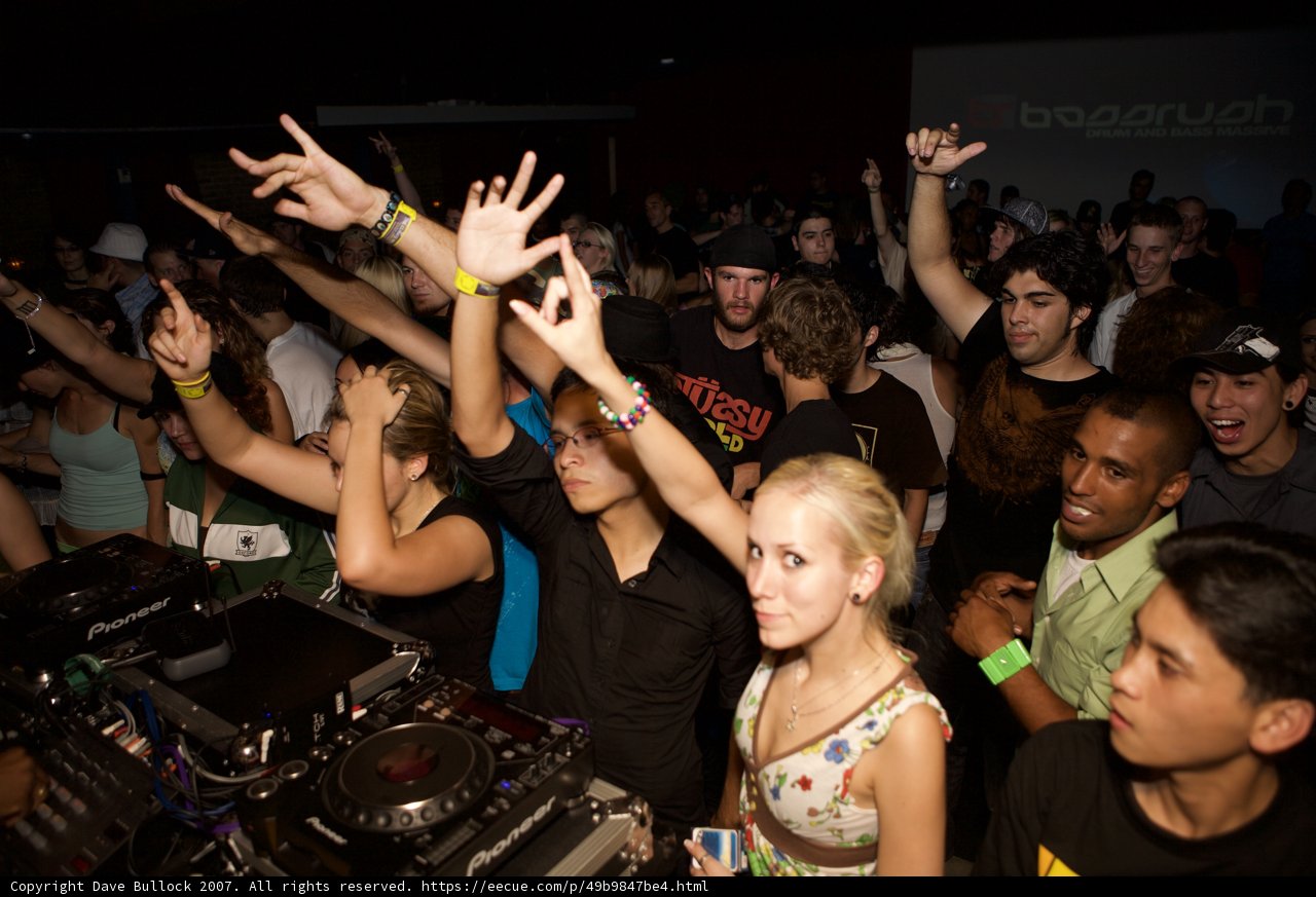 Partygoers Raise the Roof