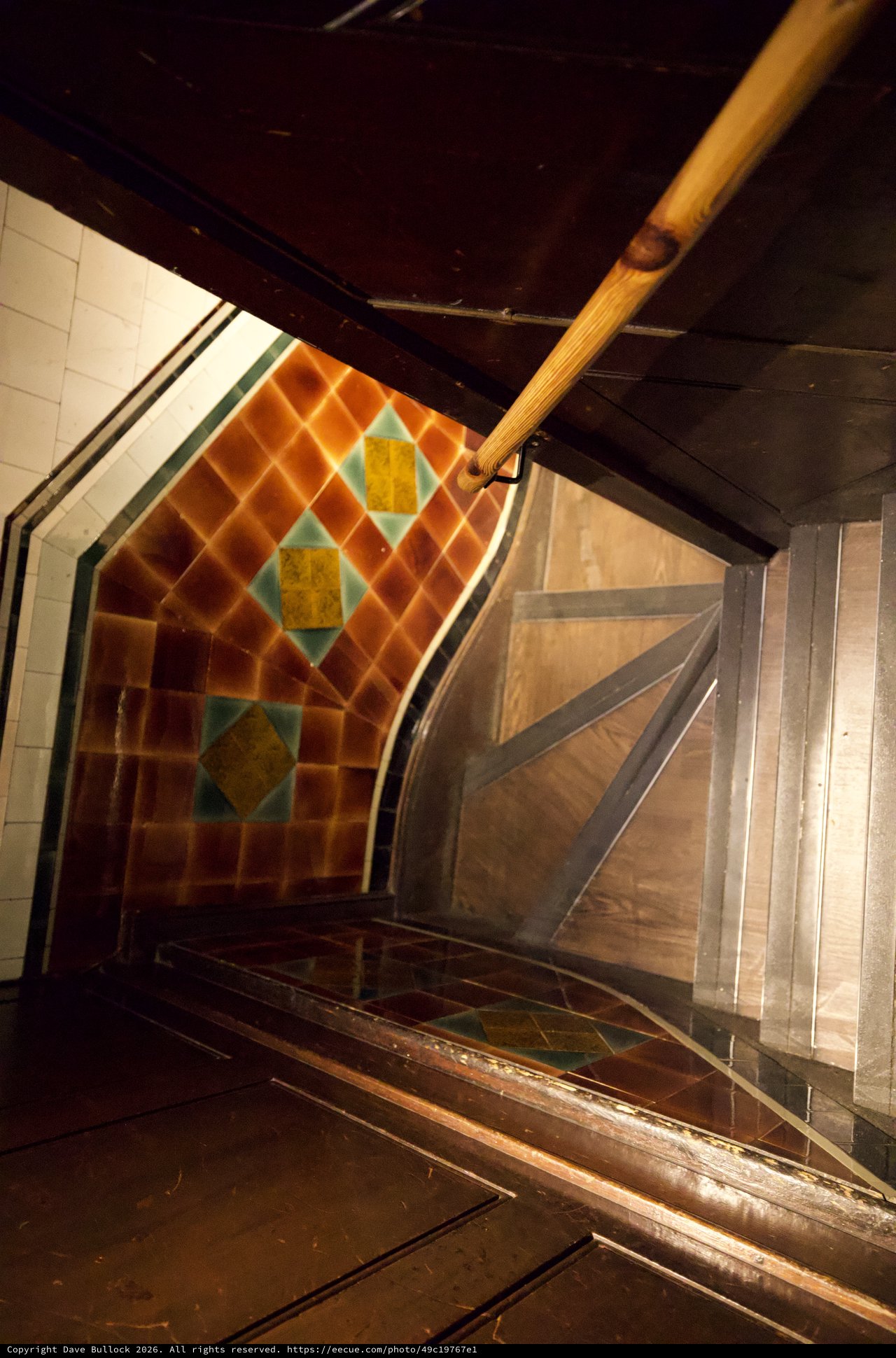 Victorian Stairwell with Decorative Tile Work
