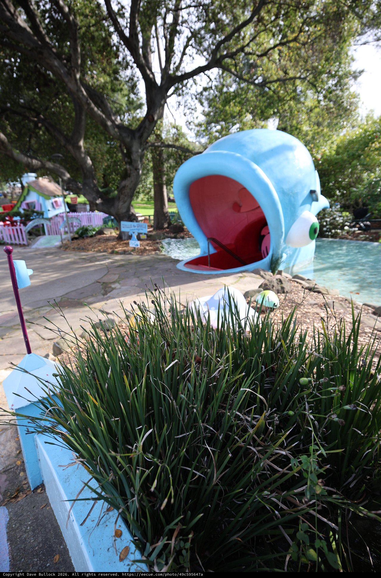 Whimsical Whale Sculpture at Fantasyland Miniature Golf Course