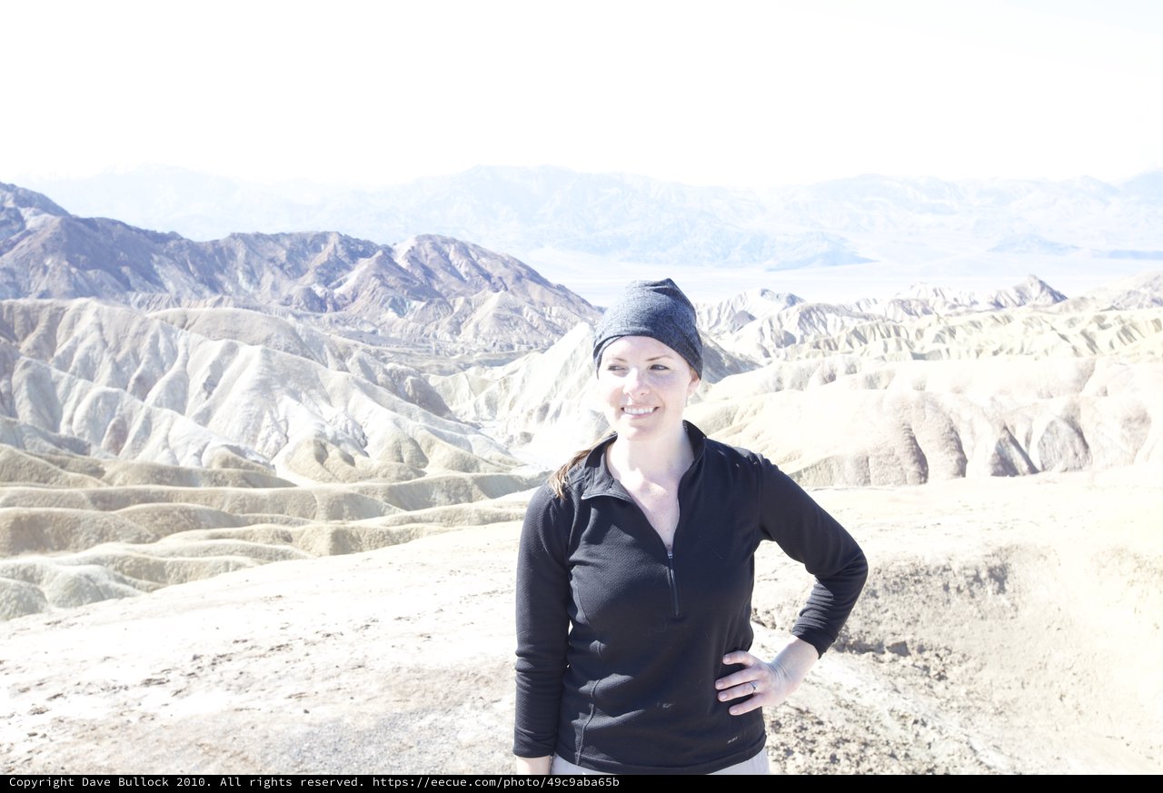 Smiling Hiker at Zabriskie Point Death Valley