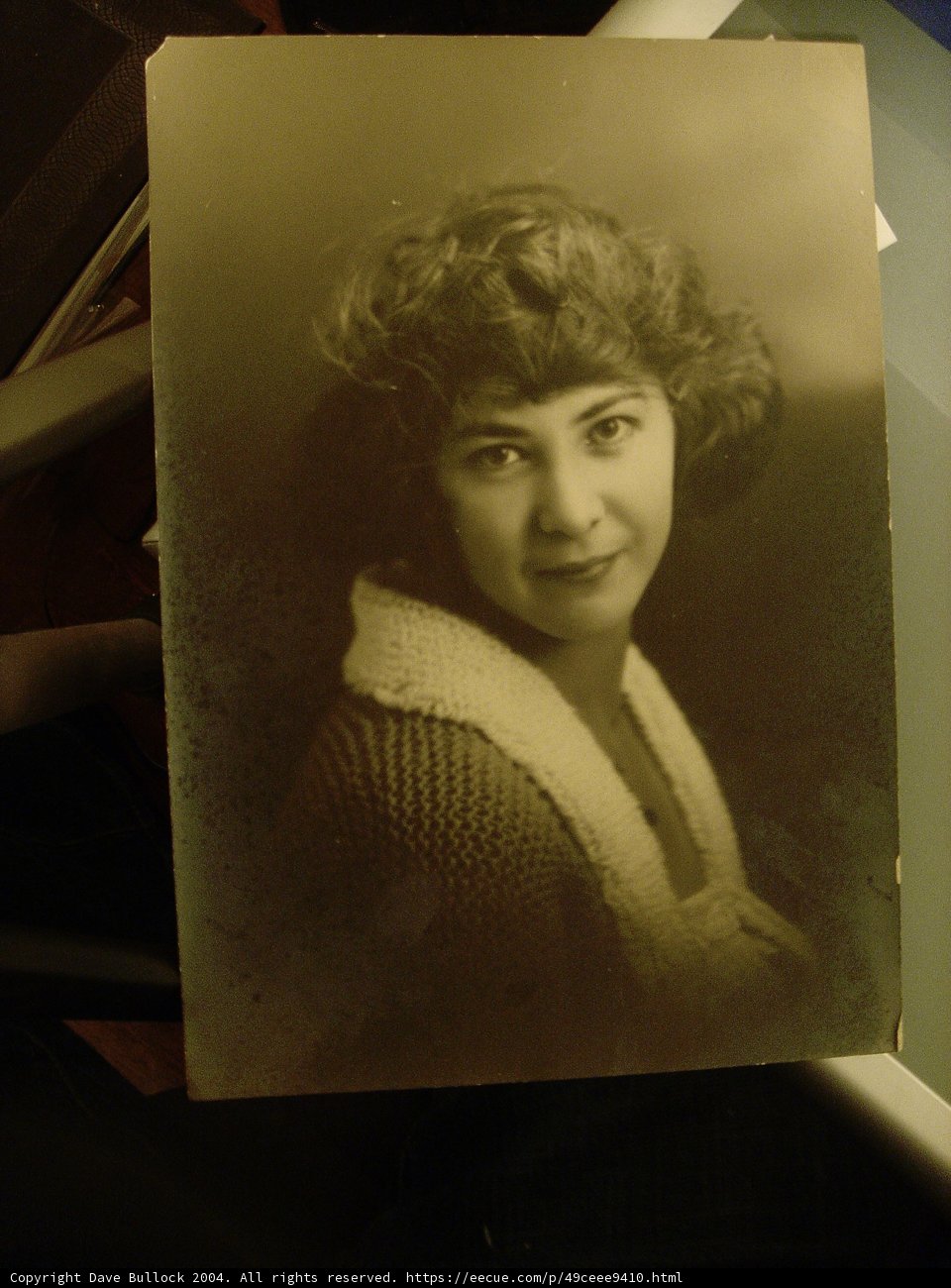 A Vintage Portrait of a Curly-Haired Woman