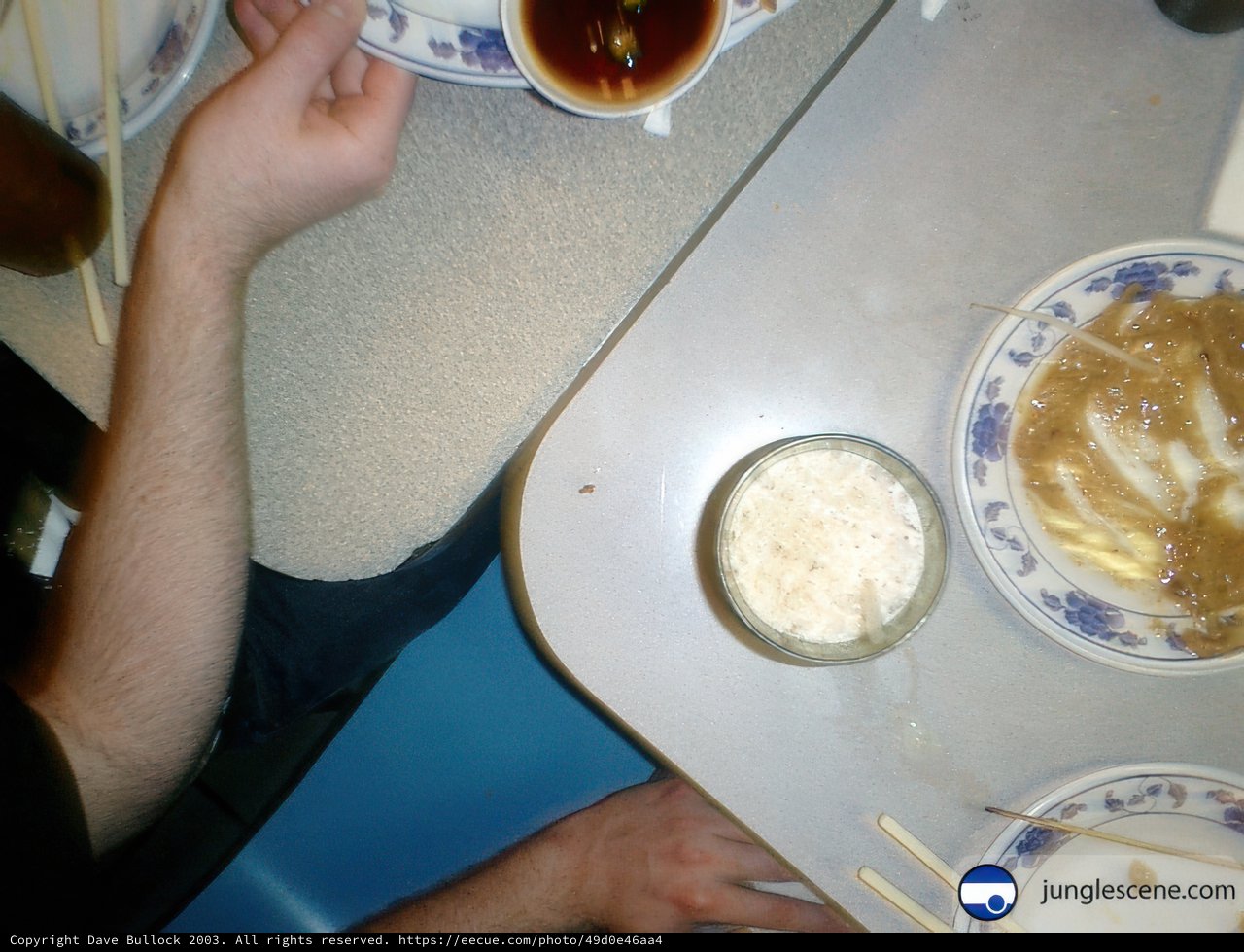A Man Enjoying A Delicious Plate Of Food At The Dining Table