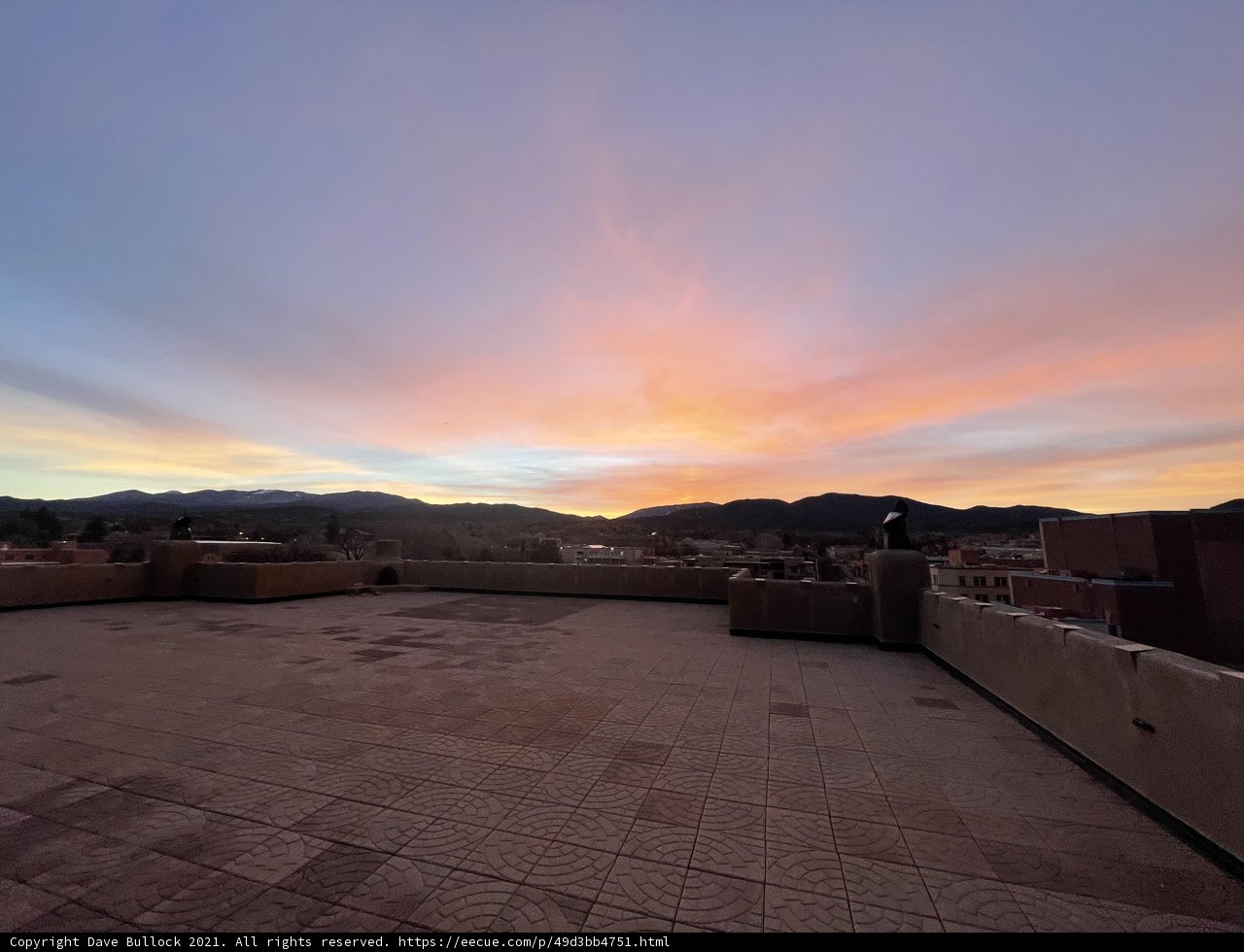 Sunset view from Santa Fe rooftop
