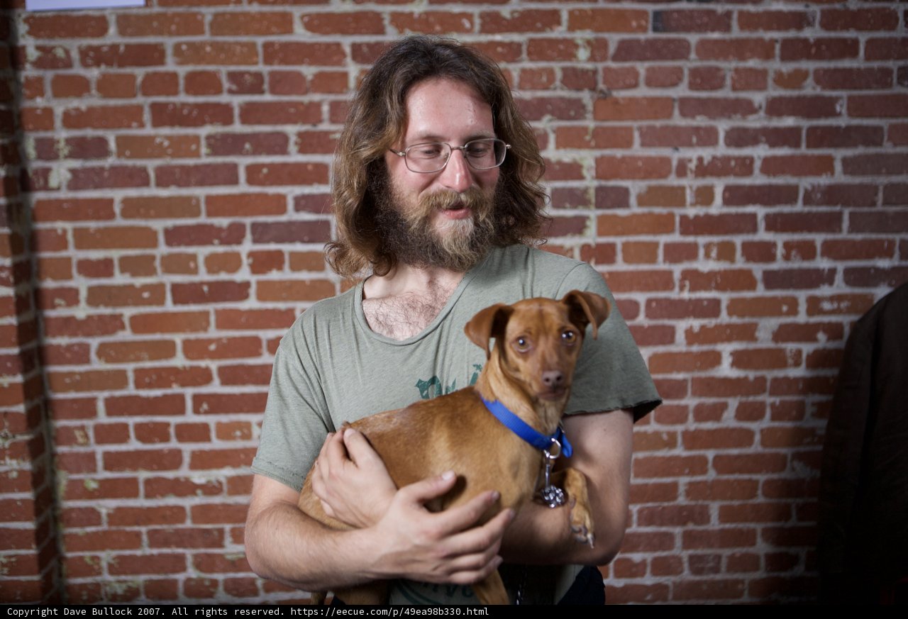Man and his furry friend