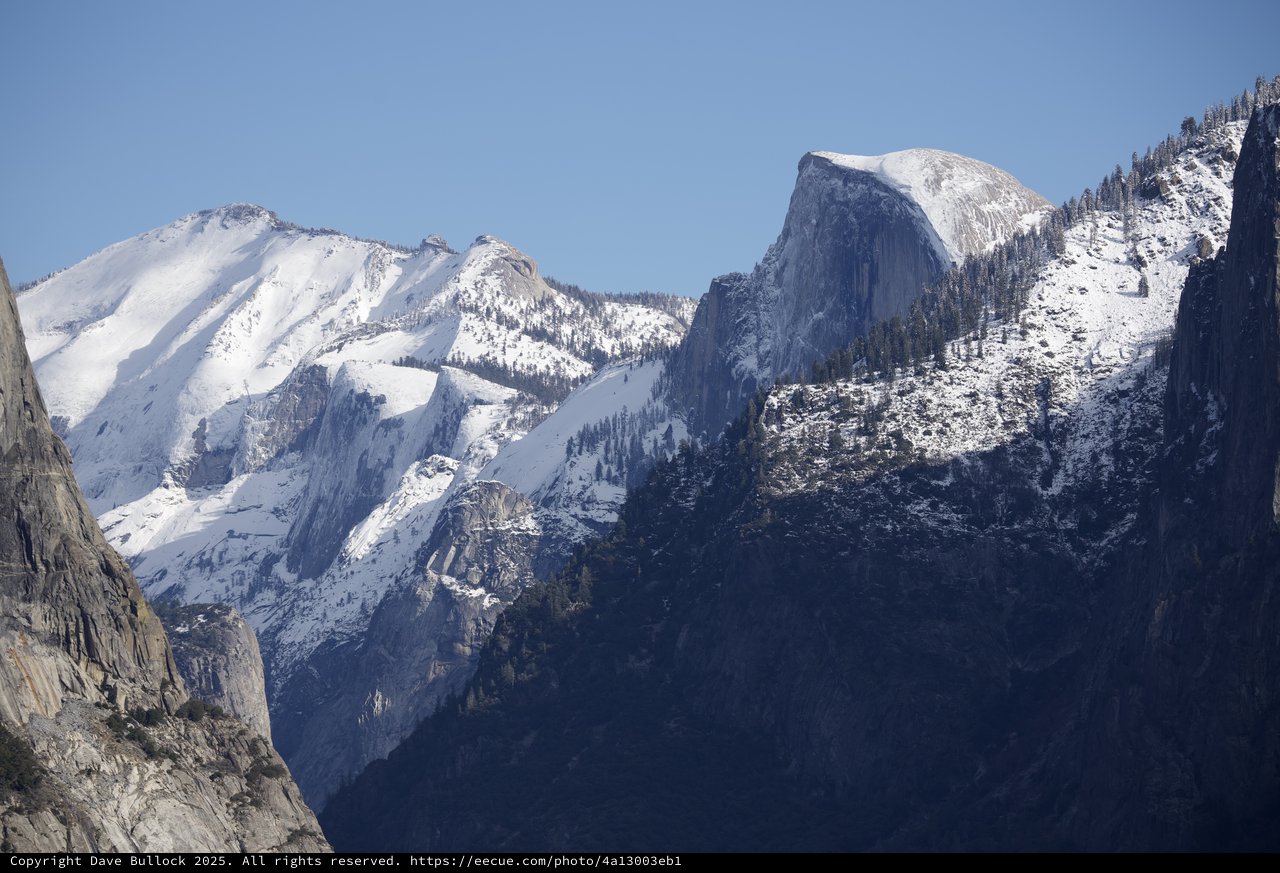 Snow-Covered Granite Peaks of Yosemite Valley