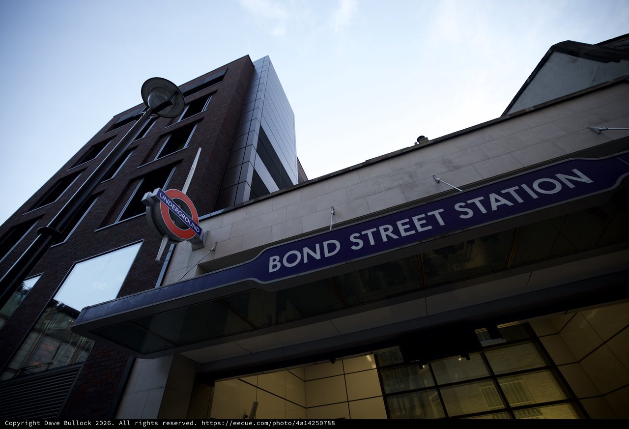 Bond Street Underground Station at Dusk