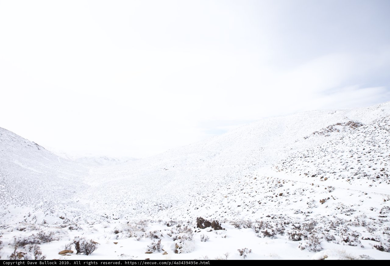 Majestic Slopes of Snow-Covered Mountain Range