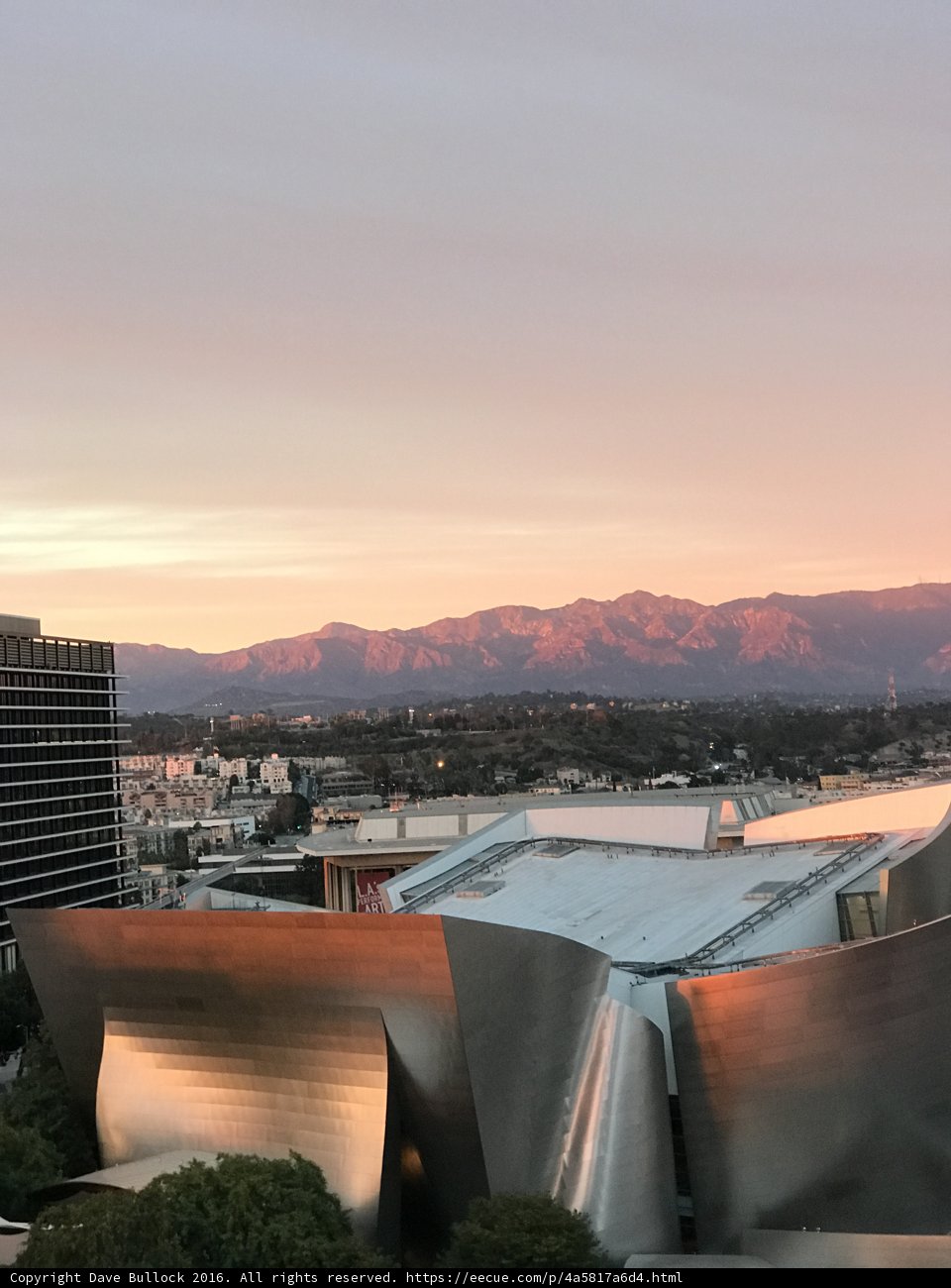 The Walt Disney Hall Comes Alive at Sunset