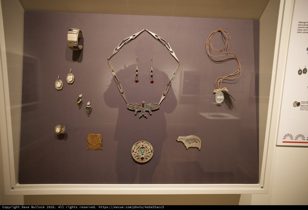 Native American Jewelry Display in Museum Exhibition