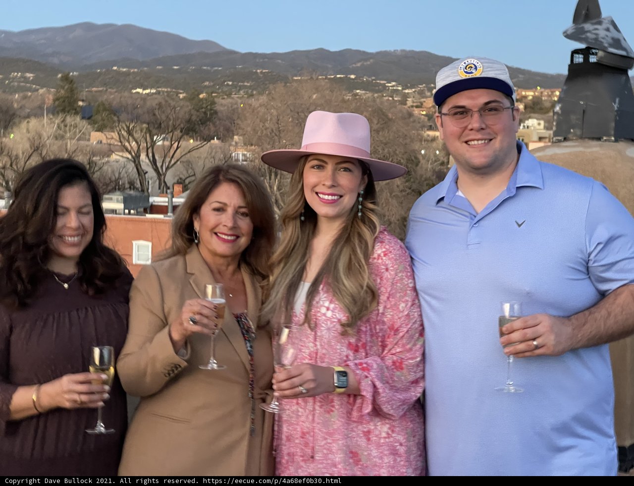 Four Happy Friends Enjoying Wine in the Santa Fe Countryside