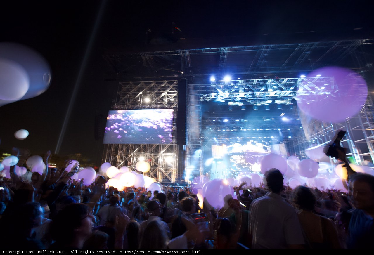 Balloon-Riddled Concert Crowd