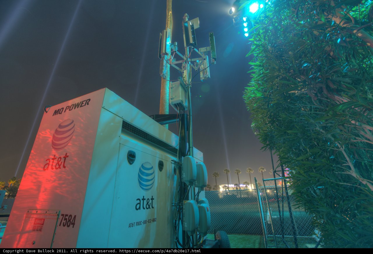 Illuminated Cell Tower in the Night Sky