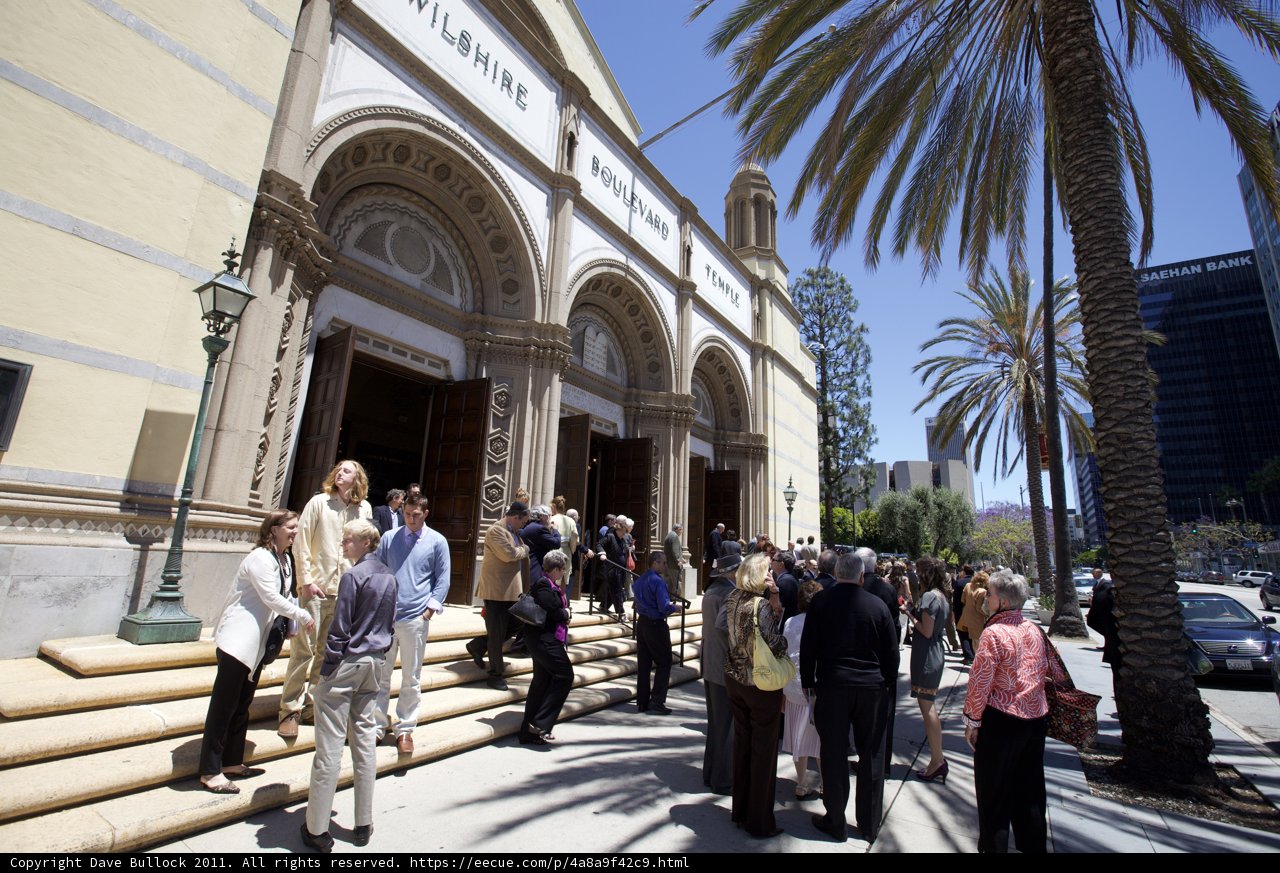 Group of People Gather Outside Church in 2011