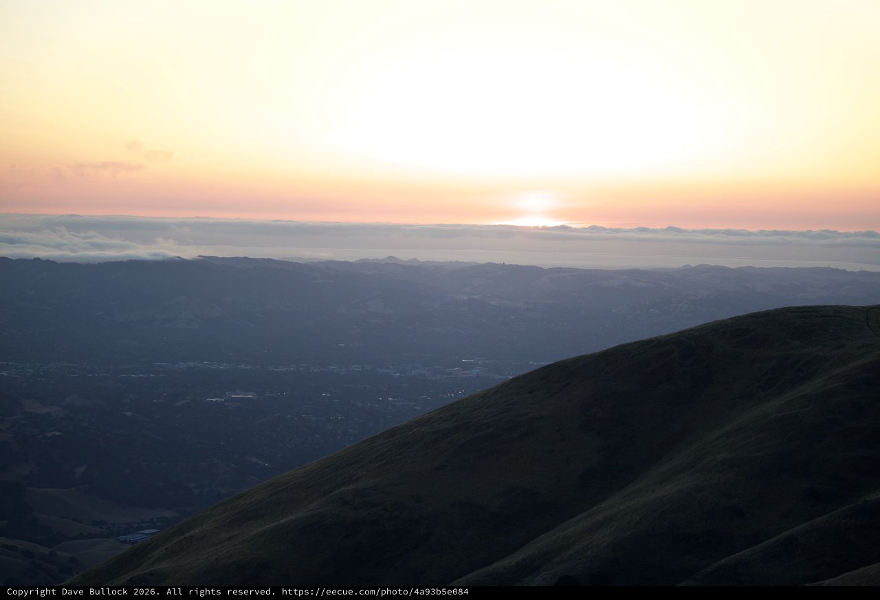Golden Sunset Over Silicon Valley from Mount Diablo