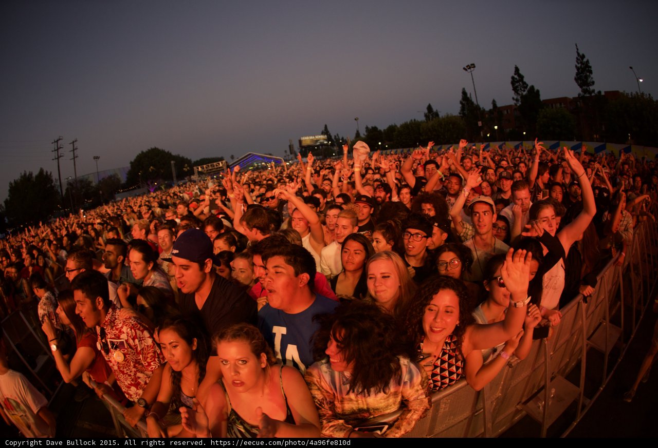 Barrier Crowd in Red Light