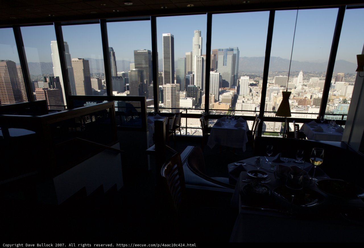 Cityscape from the Top of a Restaurant
