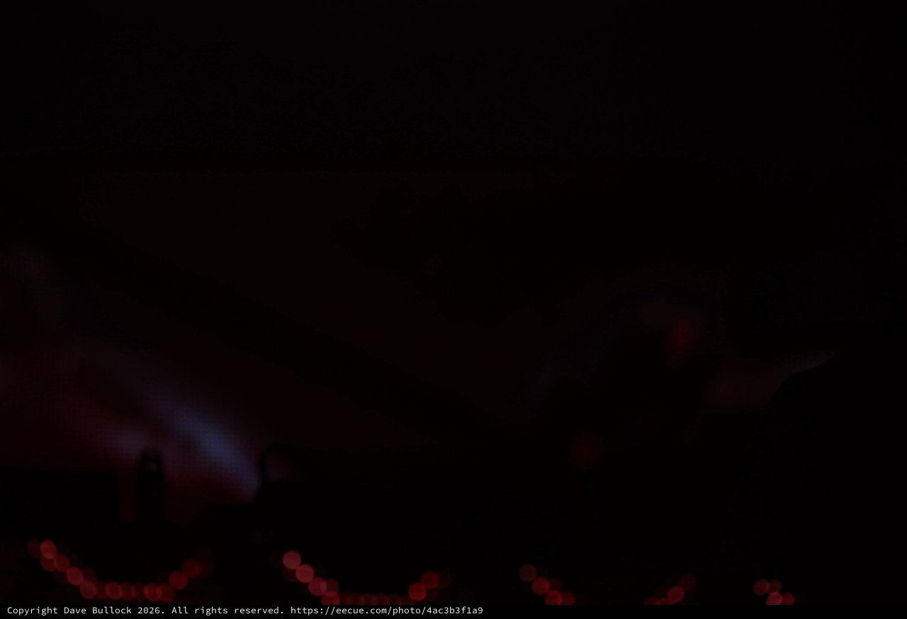Dark Silhouettes Emerge in Red-Lit Festival Night