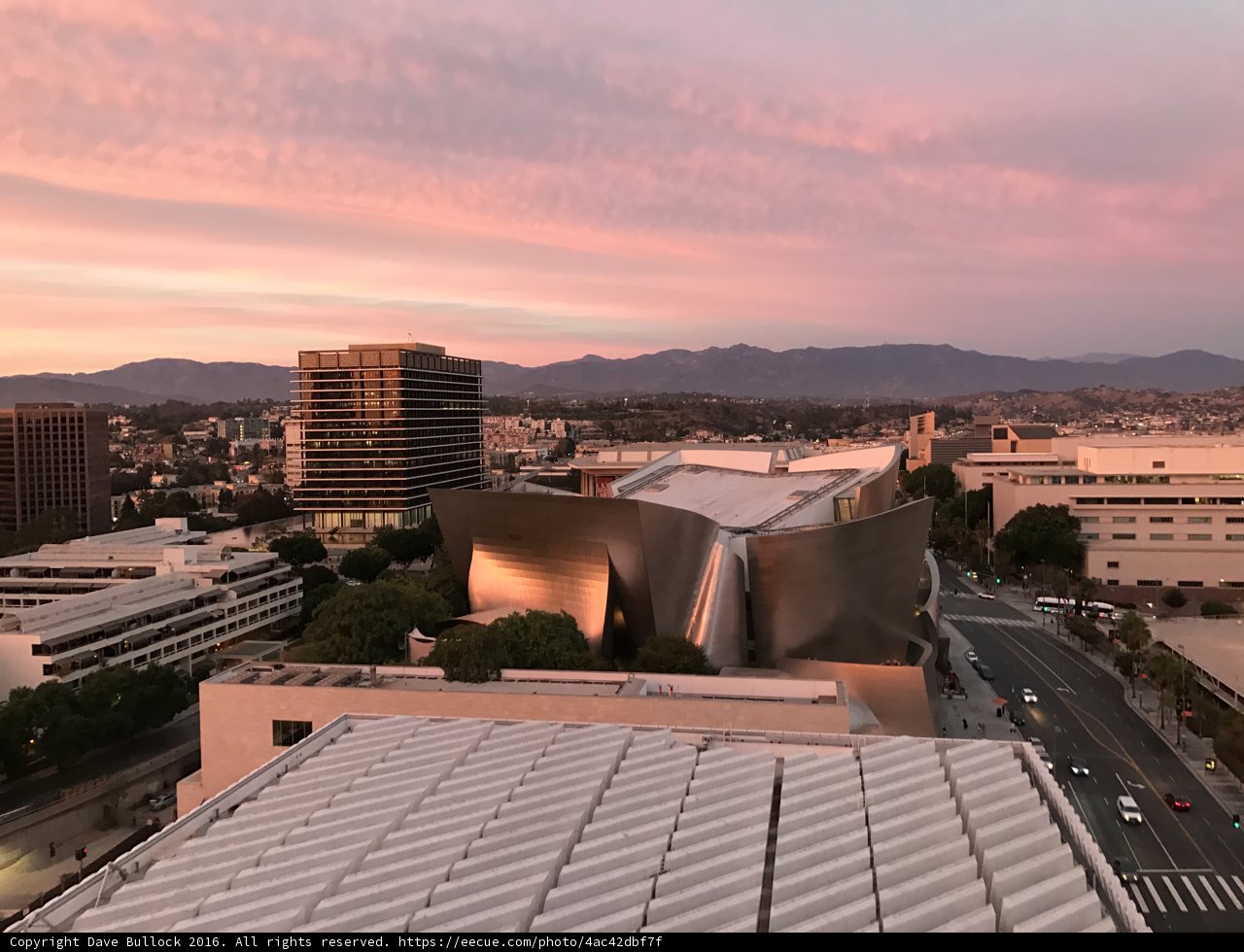 Sunset over Los Angeles Convention Center