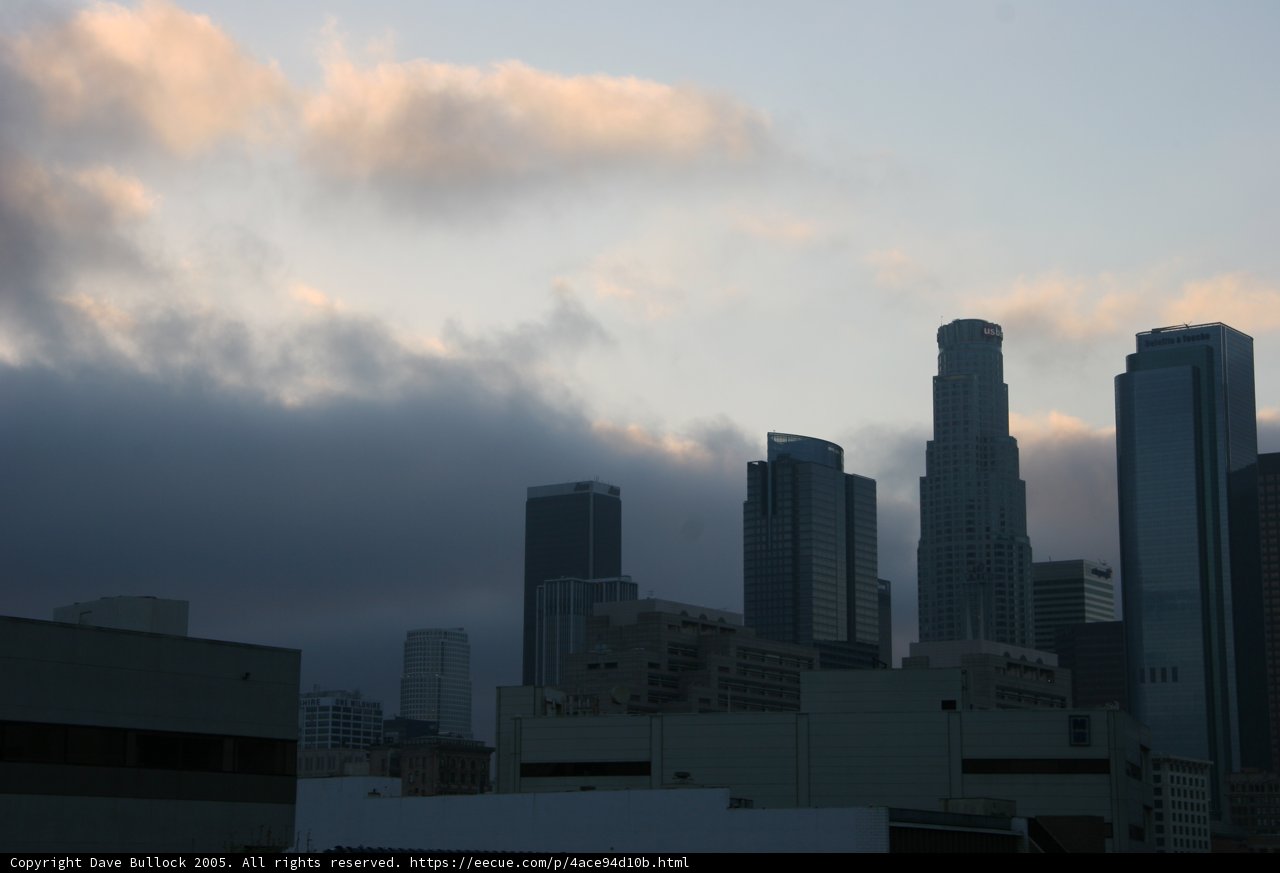 Skyline of Los Angeles at Dusk