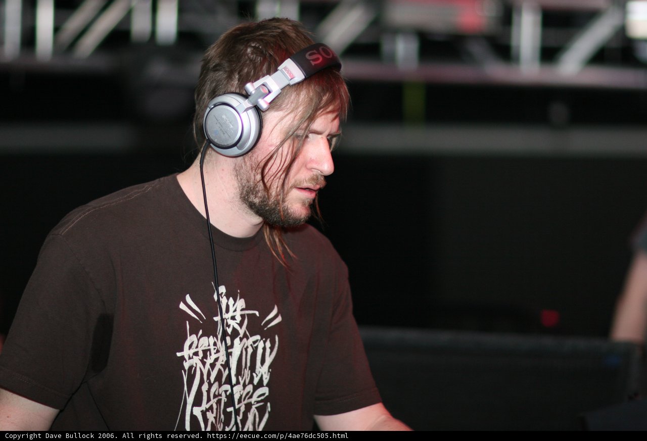 Brian H Jamming Out in Black T-Shirt and Headphones