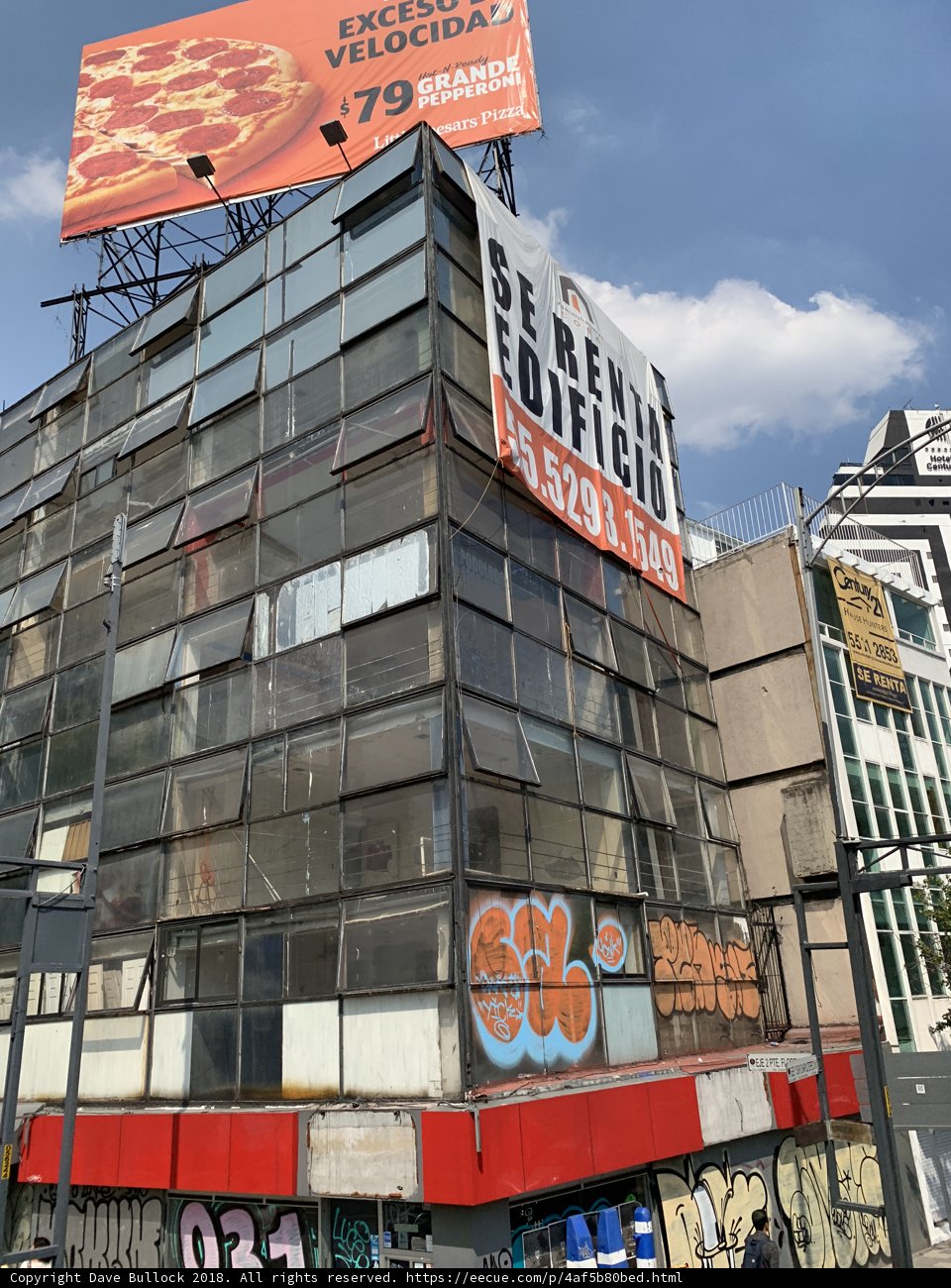 Pizzeria Billboard on Urban Office Building