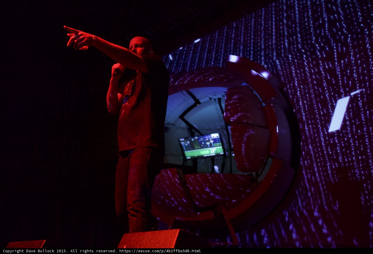 Man on Stage with Microphone