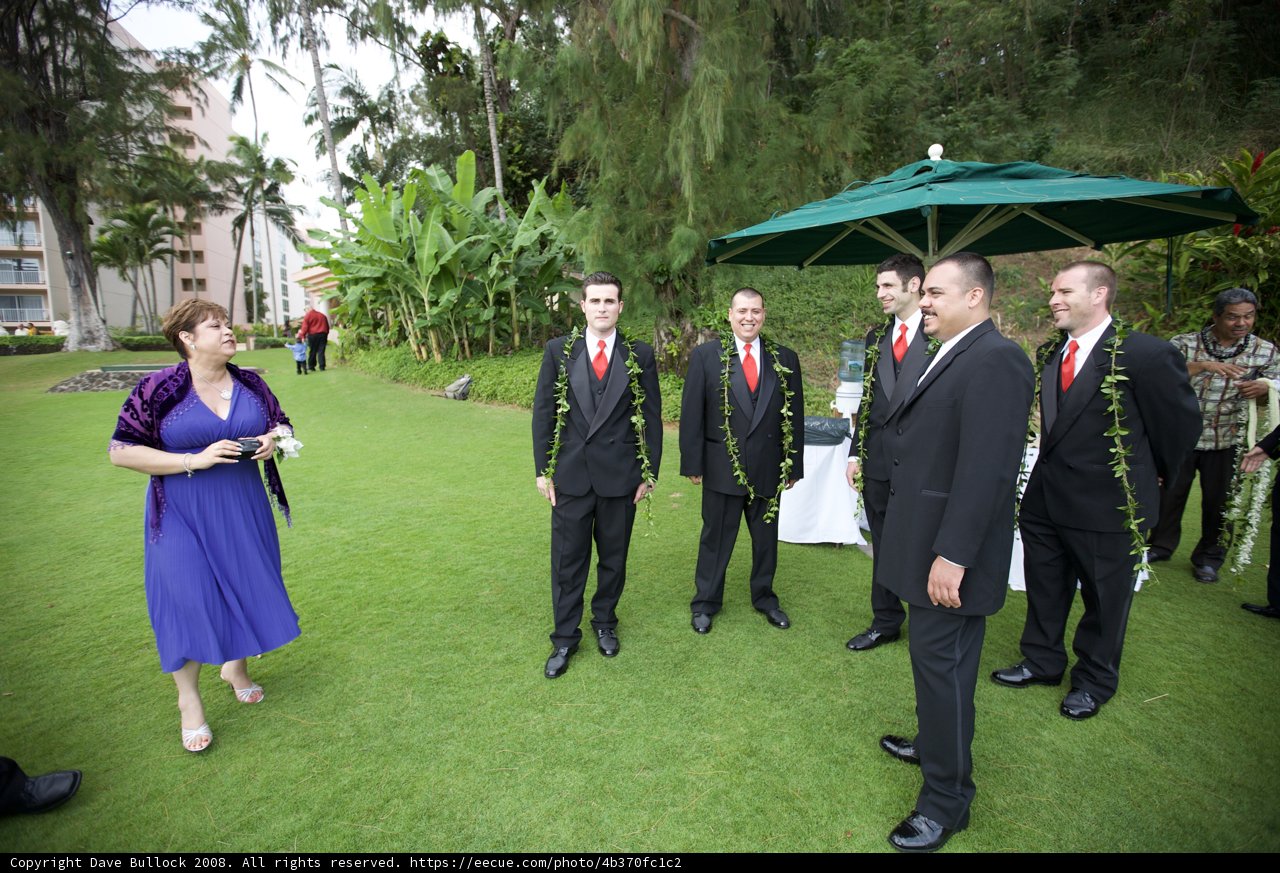 Formal Attire in a Lush Landscape