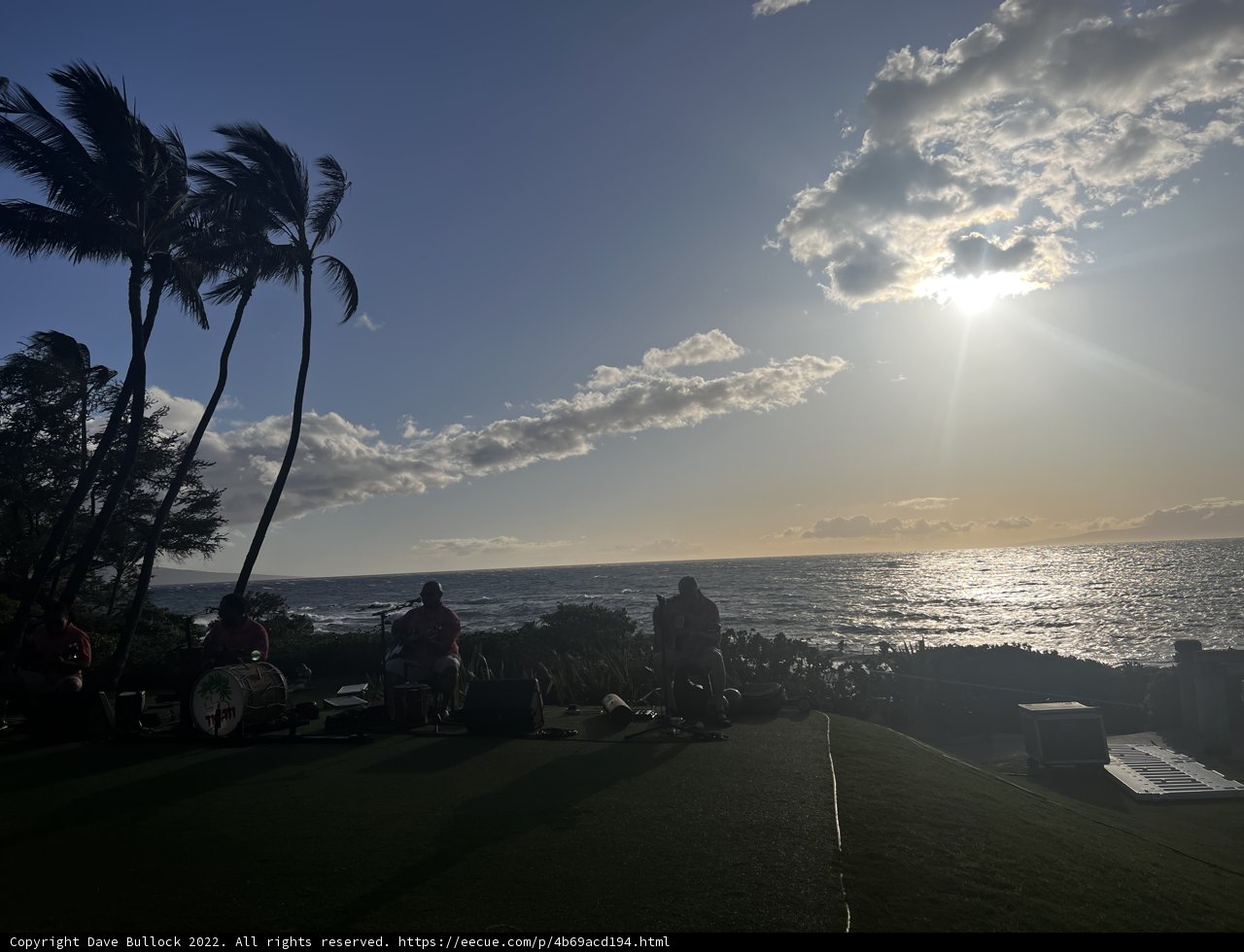 Sunset over the Ocean with People Watching