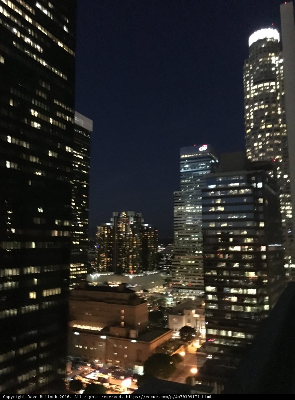 Nighttime Cityscape from High Rise Building