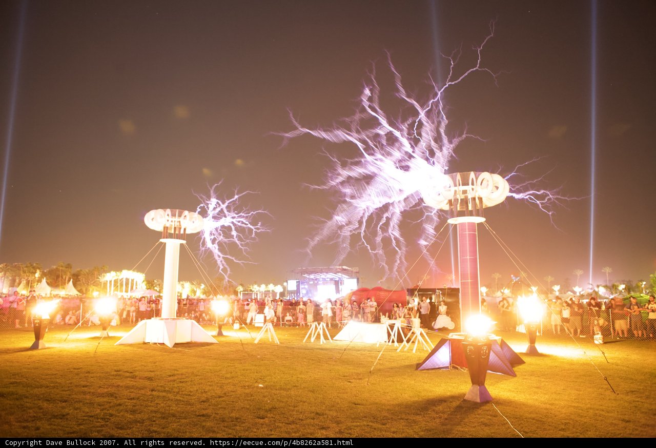 Spectacular Light Show at Coachella Music Festival
