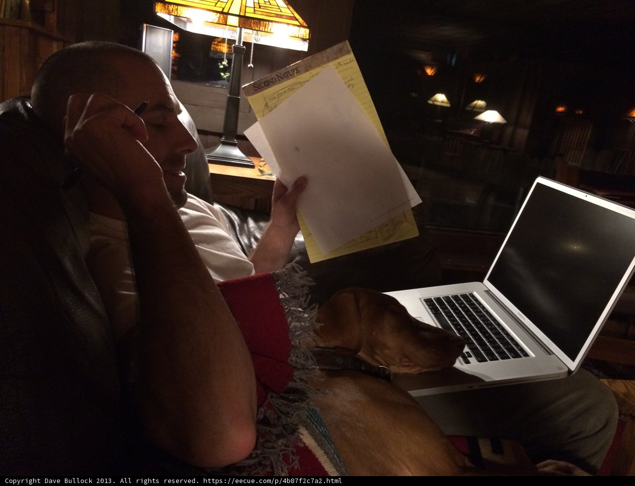 Man and his Best Friend on a Techy Night