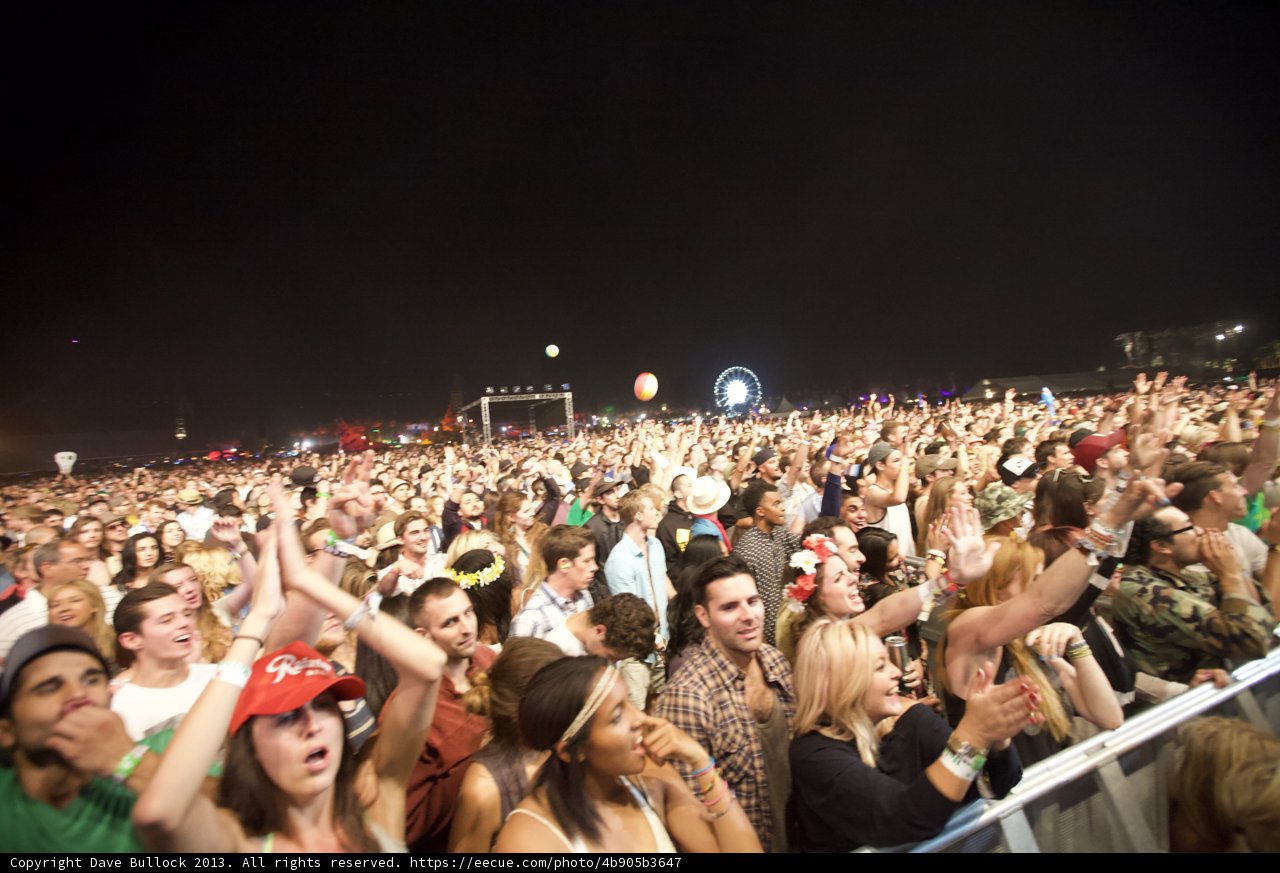 Nighttime Concert Crowd at Coachella