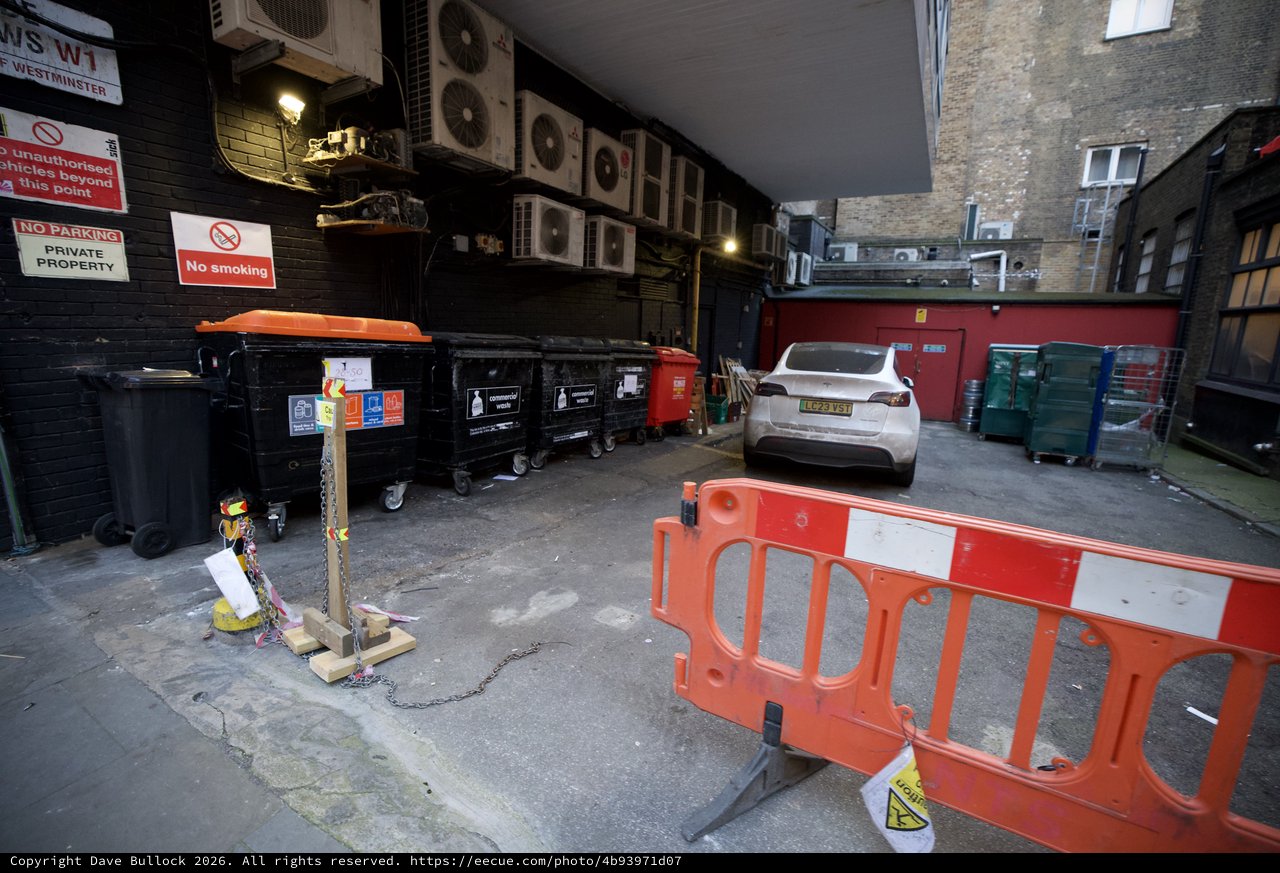 Urban Back Alley Waste Management Area in London