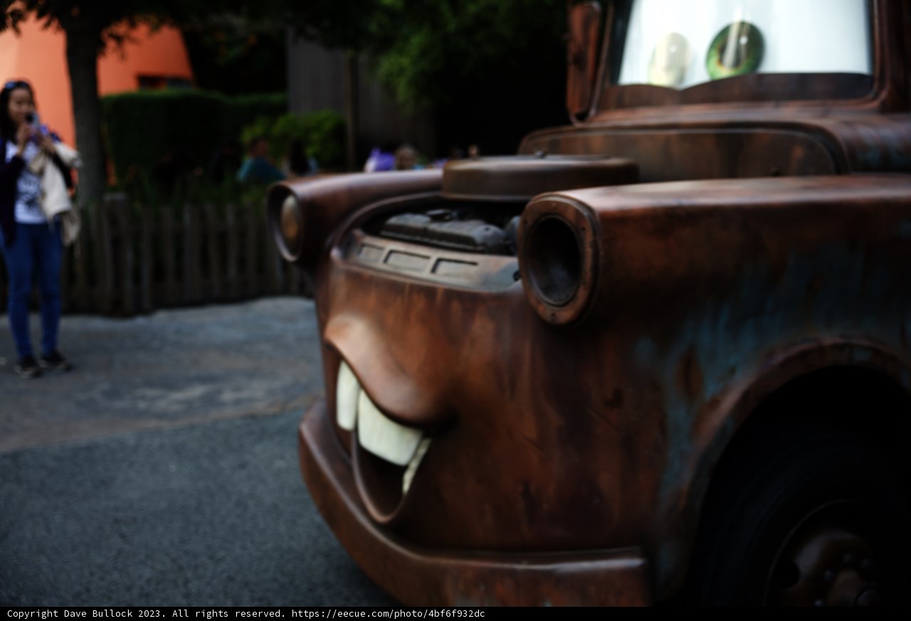 Mater's Smiling Face in Disneyland