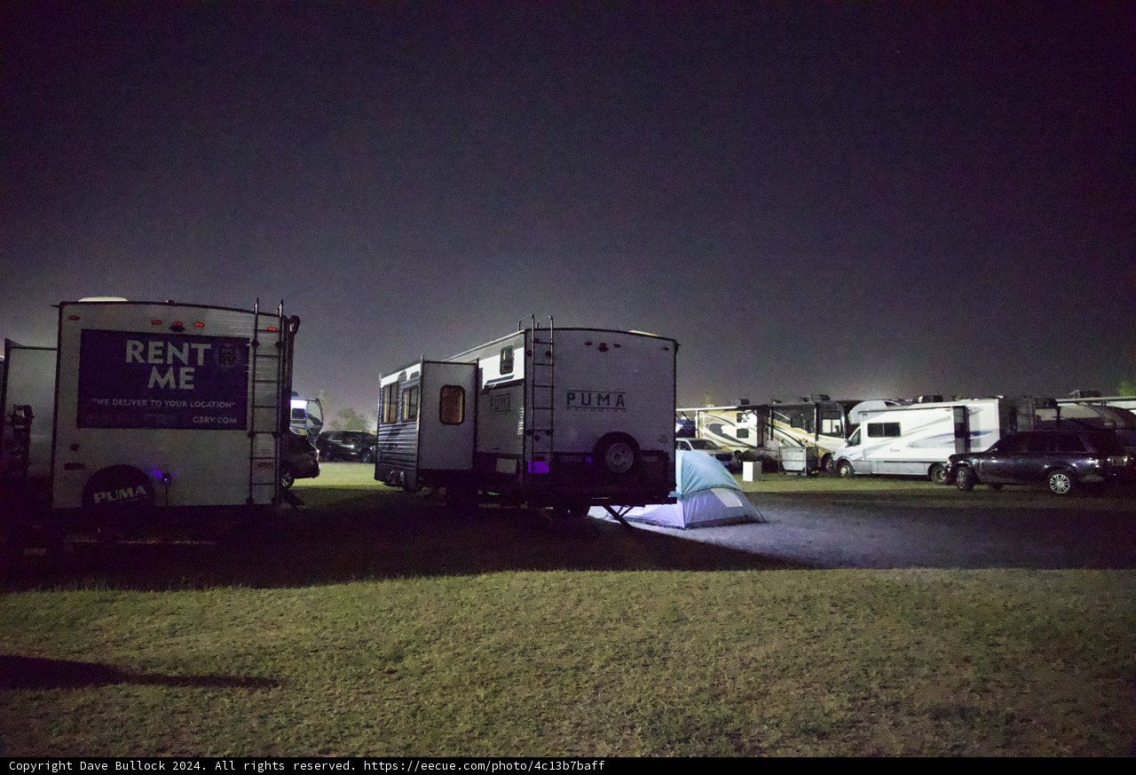 Midnight at Coachella: A Campground Aglow
