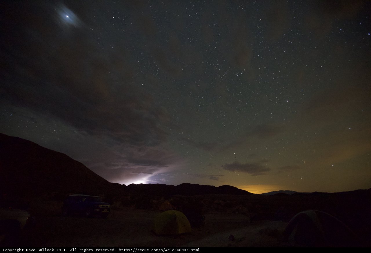 Lightning Strikes at Desert Campground