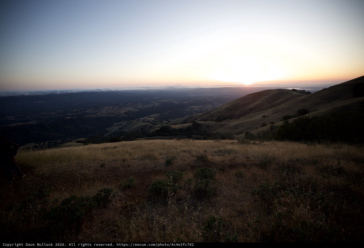 Golden Hour Fades Over Mount Diablo's Rolling Hills