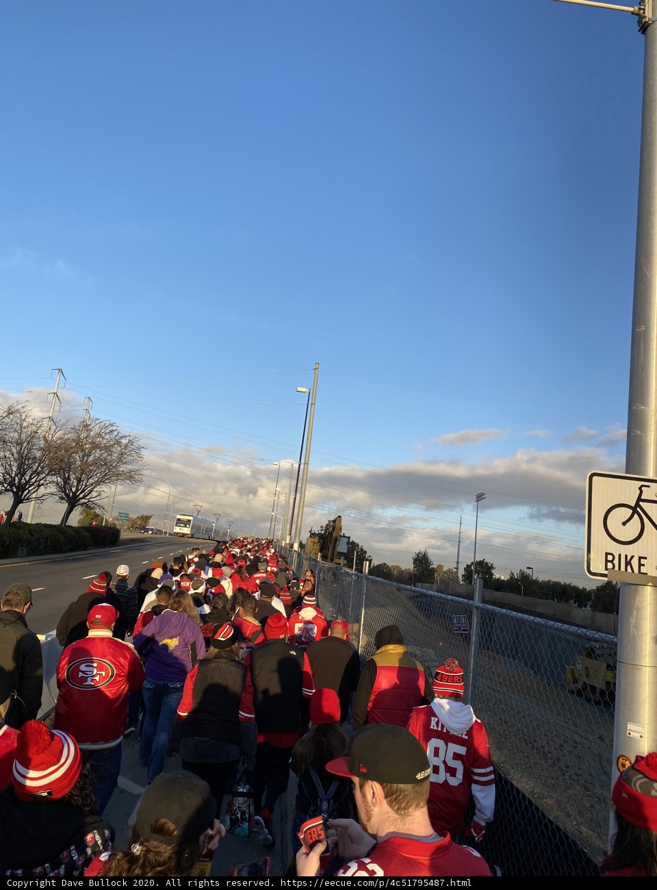 Crowd gathers on Santa Clara street