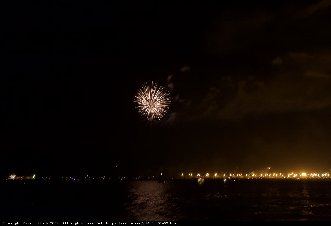Spectacular Fireworks Display over the Water