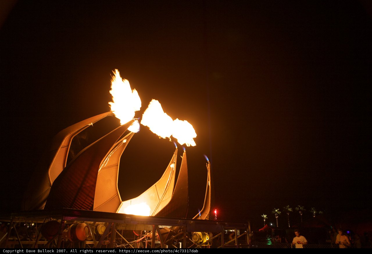 Blazing Bonfire on Coachella Saturday Night