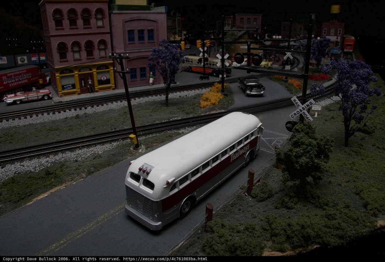 Model Bus and Train on Display