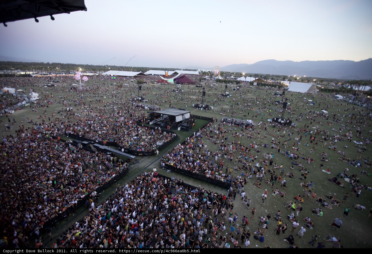 Sunday at Coachella: A Sea of People under the Desert Sky