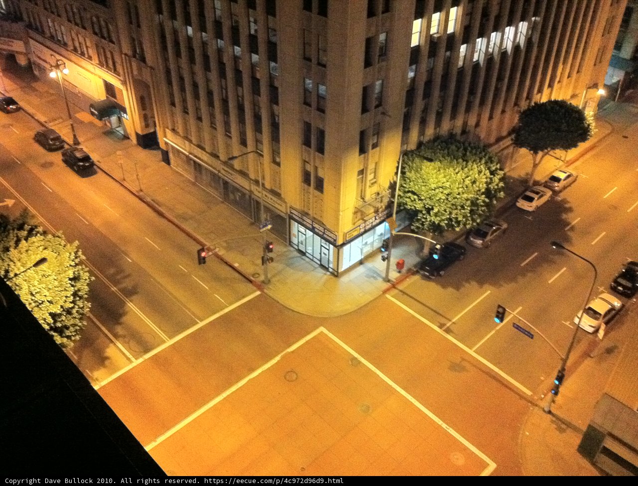 Night View of Los Angeles City Street