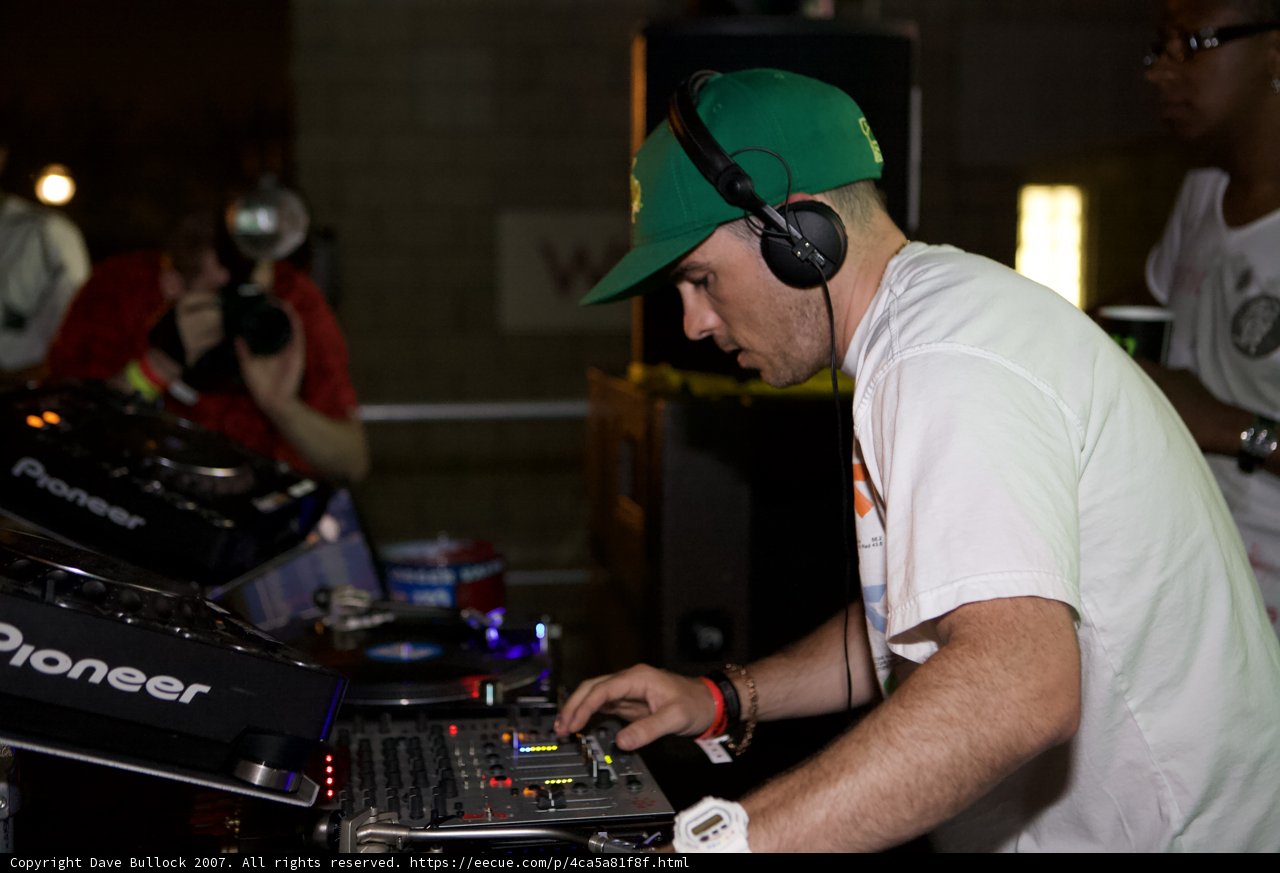 DJ Marky Rocking the Turntables with his Headphones On