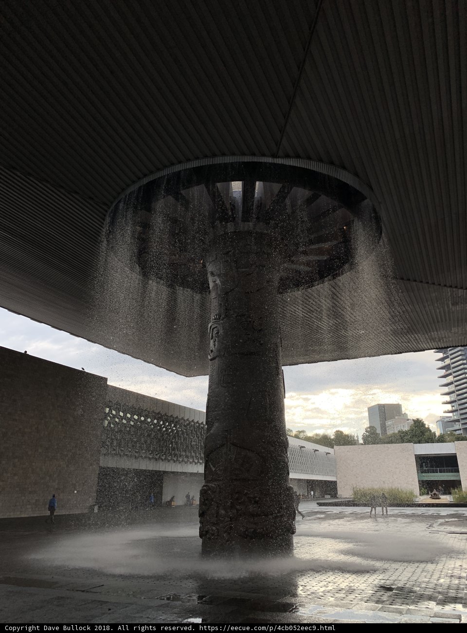 Towering Fountain and Majestic Pillar
