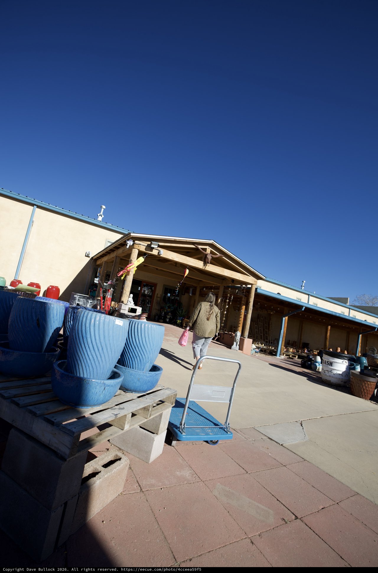 Garden Center Shopping Under Clear Blue Skies
